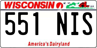 WI license plate 551NIS