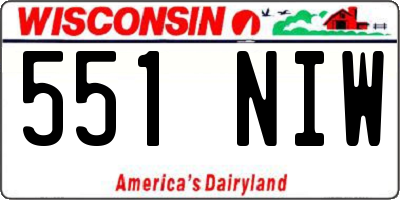 WI license plate 551NIW