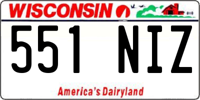 WI license plate 551NIZ