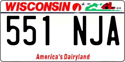 WI license plate 551NJA