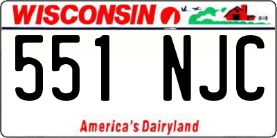 WI license plate 551NJC