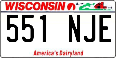 WI license plate 551NJE