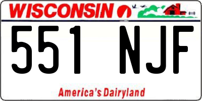 WI license plate 551NJF