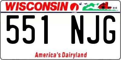 WI license plate 551NJG