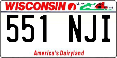 WI license plate 551NJI