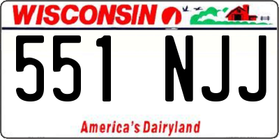 WI license plate 551NJJ