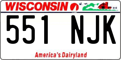 WI license plate 551NJK