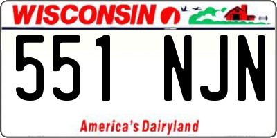 WI license plate 551NJN