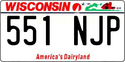 WI license plate 551NJP