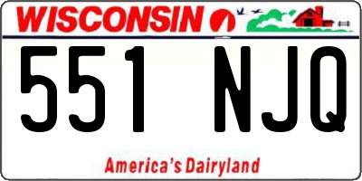 WI license plate 551NJQ