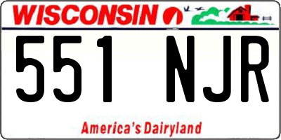 WI license plate 551NJR