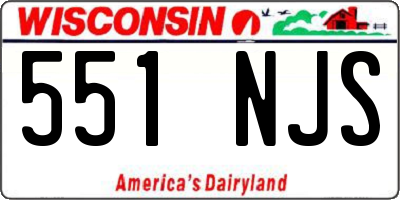 WI license plate 551NJS