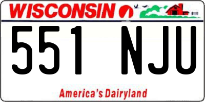 WI license plate 551NJU
