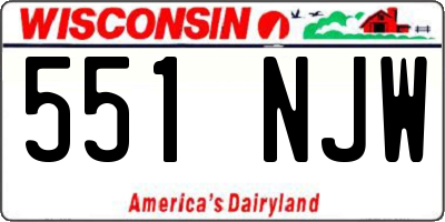 WI license plate 551NJW