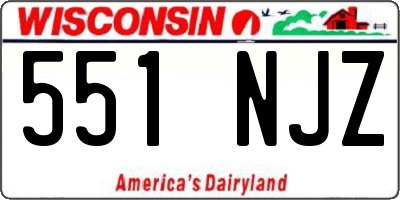 WI license plate 551NJZ