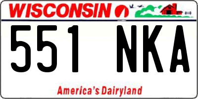 WI license plate 551NKA