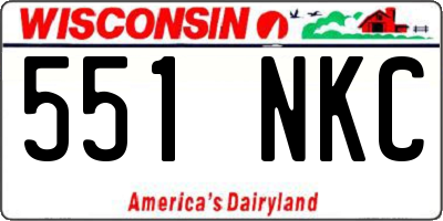 WI license plate 551NKC