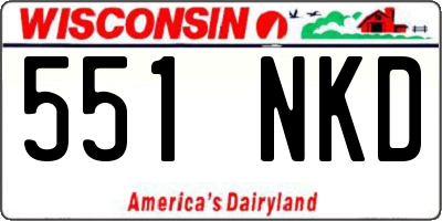 WI license plate 551NKD