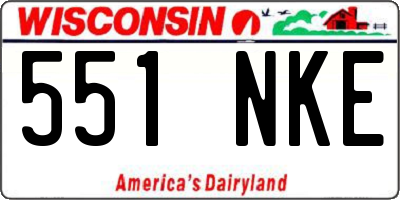 WI license plate 551NKE