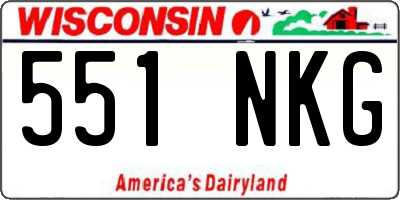 WI license plate 551NKG