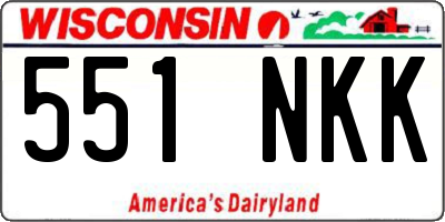 WI license plate 551NKK