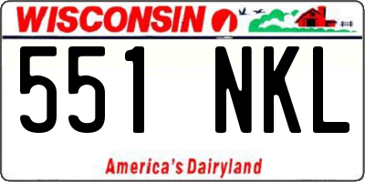 WI license plate 551NKL