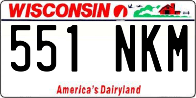 WI license plate 551NKM