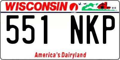 WI license plate 551NKP