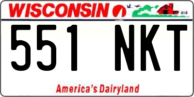 WI license plate 551NKT