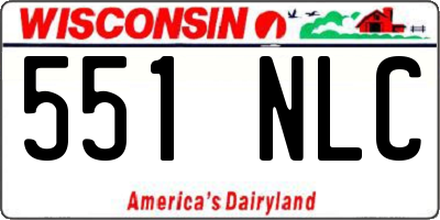 WI license plate 551NLC