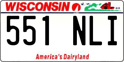 WI license plate 551NLI