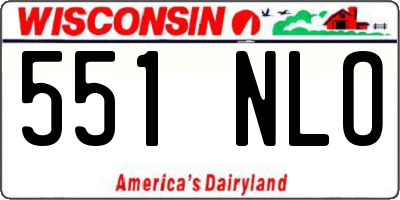 WI license plate 551NLO