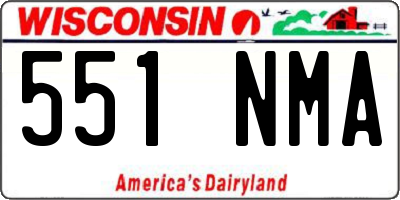 WI license plate 551NMA