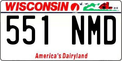 WI license plate 551NMD
