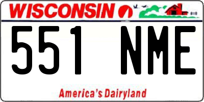 WI license plate 551NME