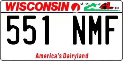 WI license plate 551NMF