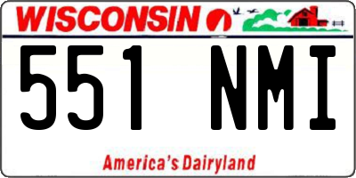 WI license plate 551NMI