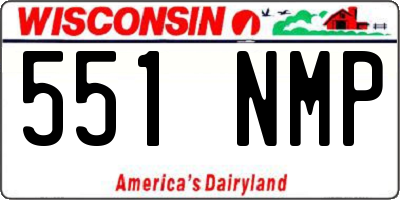 WI license plate 551NMP