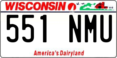 WI license plate 551NMU