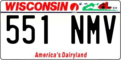 WI license plate 551NMV