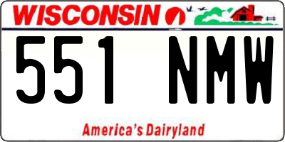 WI license plate 551NMW