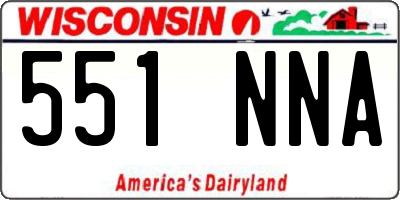 WI license plate 551NNA