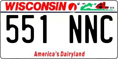 WI license plate 551NNC