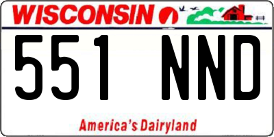 WI license plate 551NND