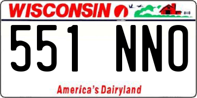 WI license plate 551NNO