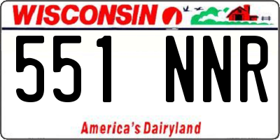WI license plate 551NNR