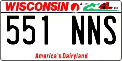 WI license plate 551NNS