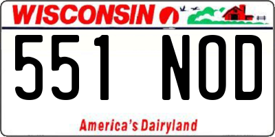 WI license plate 551NOD
