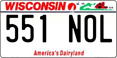 WI license plate 551NOL