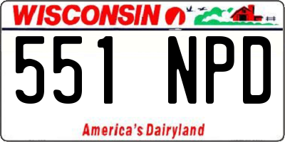 WI license plate 551NPD